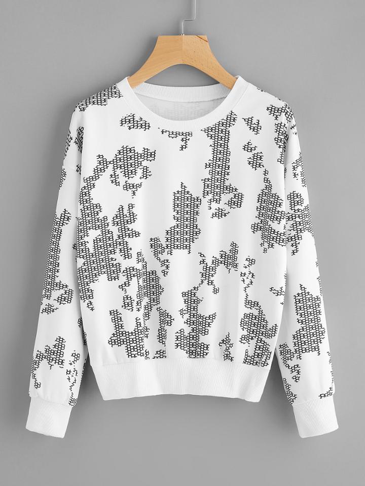 Romwe Printed Random Sweatshirt