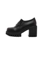 Romwe Red Full Strap Chunk Sole Loafers