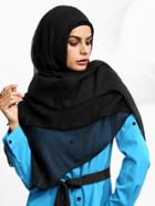 Romwe Black Sheer Hijab Scarf