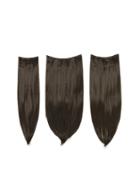 Romwe Choc Brown Clip In Straight Hair Extension 3pcs