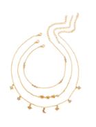 Romwe Star & Moon Design Chain Necklace 3pcs