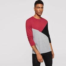 Romwe Men Cut-and-sew Letter Print Tee