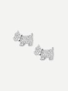 Romwe Dog Design Rhinestone Earrings