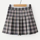 Romwe Plaid Pleated Skirt