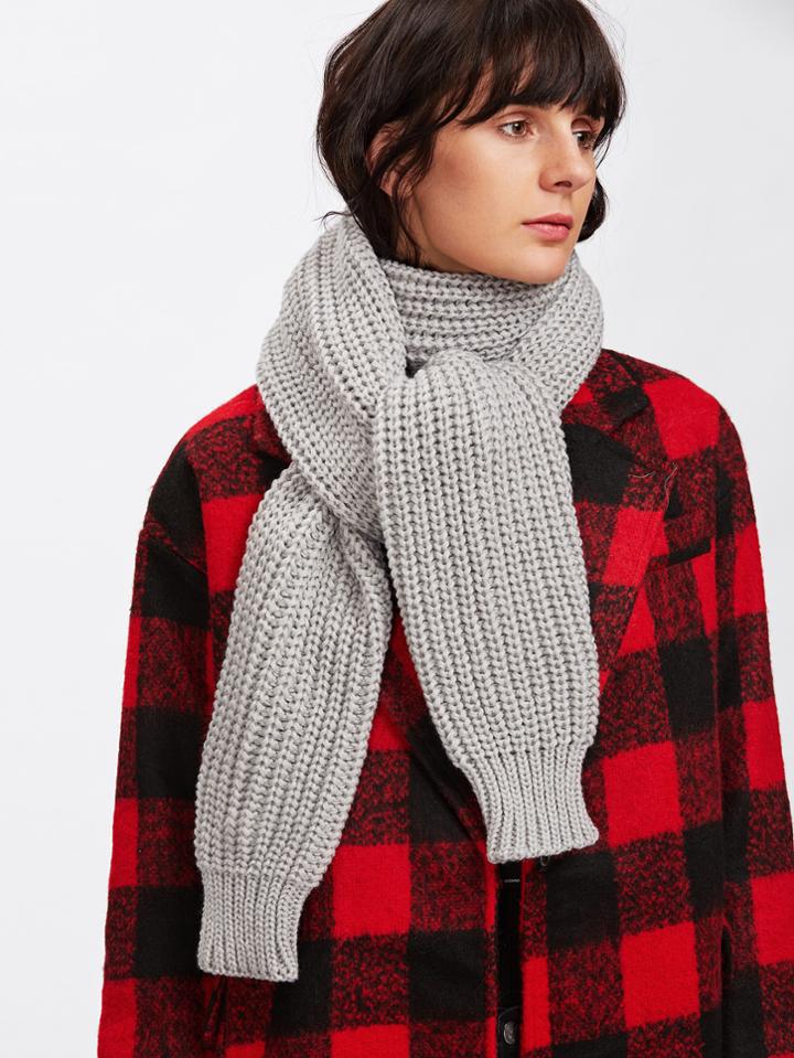 Romwe Textured Knit Scarf