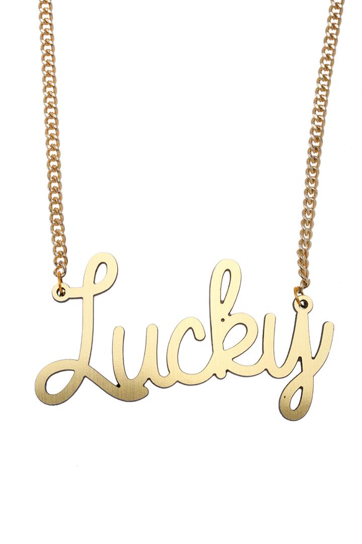 Romwe 101 Brand Lucky Pendant Necklace