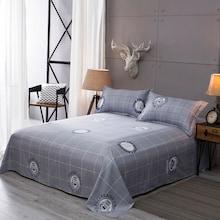 Romwe Plaid & Letter Print Flat Sheet 1pc