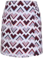 Romwe Geometric Print Skinny Red Skirt