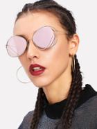 Romwe Asymmetrical Frame Mirror Lens Sunglasses