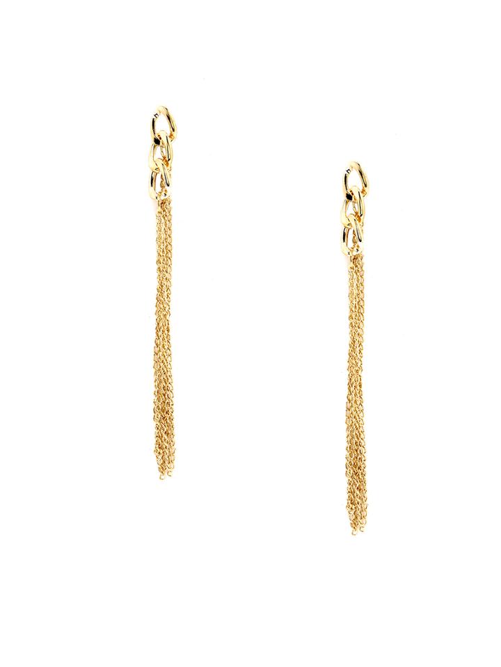 Romwe Golden Alloy Chain Earrings
