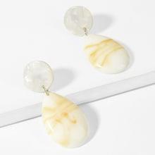 Romwe Marble Pattern Water Drop Earrings