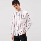 Romwe Men Striped Shirt