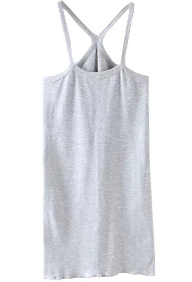 Romwe Grey Spaghetti Strap Slim Vest