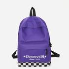 Romwe Checkered Pattern Front Pocket Backpack