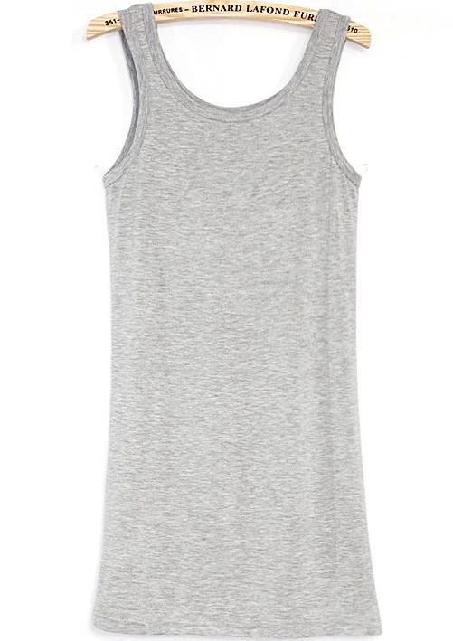 Romwe Scoop Neck Slim Modal Grey Vest