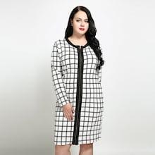 Romwe Plus Zip Up Plaid Dress