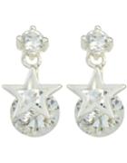 Romwe Star Shape Rhinestone Earrings