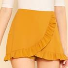 Romwe Ruffle Trim Overlap Skort