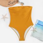 Romwe Cut-out Tie Back One Piece Swimsuit