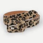 Romwe Faux Fur Cover Leopard Belt