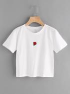 Romwe Rose Patch Tee
