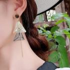 Romwe Laser Cut Triangle Strand Earrings