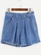 Romwe Blue Denim Shorts