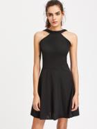 Romwe Zip Back A Line Dress