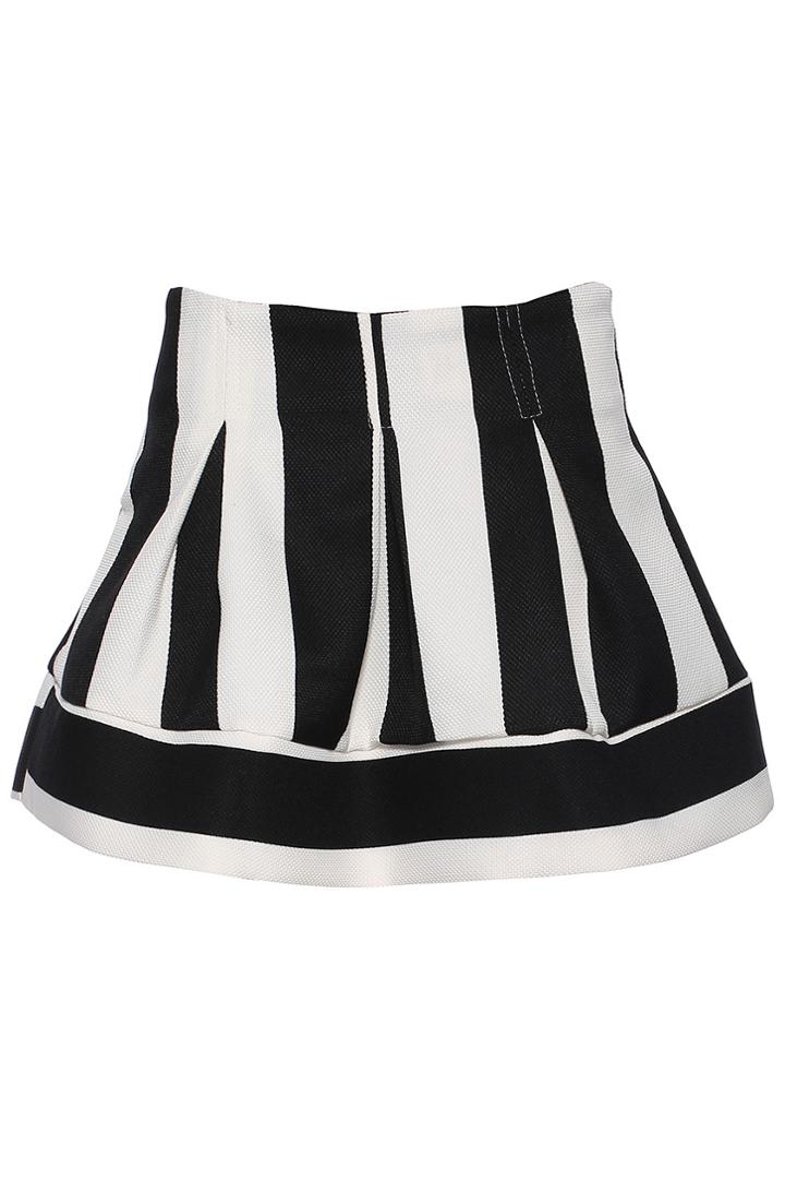 Romwe Striped Print White Culotte