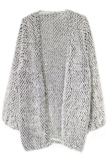 Romwe Romwe Waved Buttonless Grey Cardigan