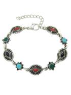 Romwe Silver Colorful Beads Charms Bracelets
