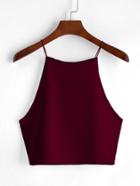 Romwe Wine Red Cami Top