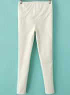 Romwe Lace Slim White Legging