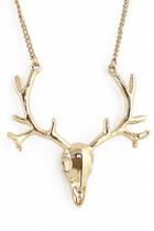 Romwe Deer Head Shaped Golden Necklace