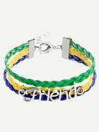 Romwe Multicolor Layered Braided Bracelet With Letter Plate
