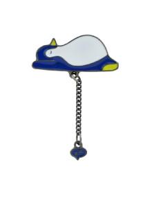 Romwe Penguin Lovely Animal Brooch Colorful Enamel Brooch With Chain