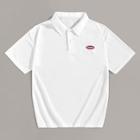Romwe Guys Letter Embroidered Polo Shirt
