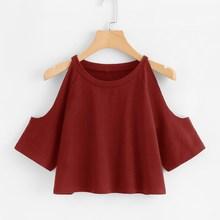Romwe Cold Shoulder Raglan Sleeve Top