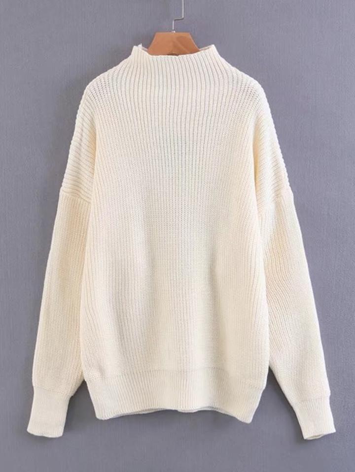 Romwe Rib Knit Oversized Sweater