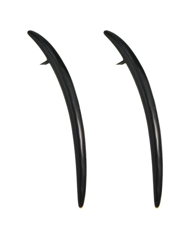 Romwe Black Stud Long Earrings