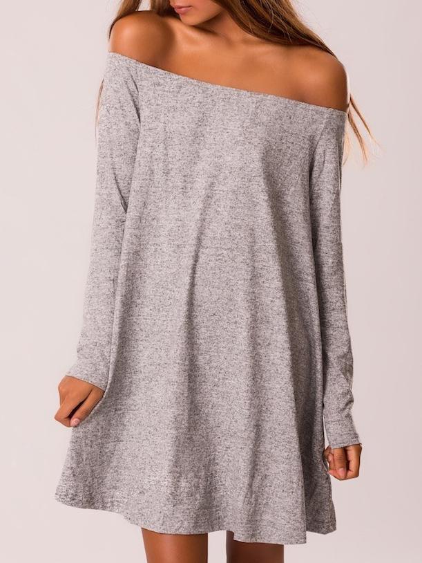 Romwe Off The Shoulder Shift Dress
