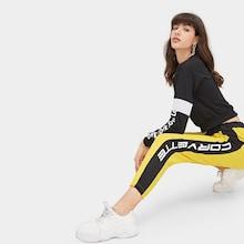 Romwe Letter Panel Cut And Sew Pants