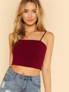 Romwe Solid Crop Cami Top