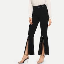 Romwe Split Solid Pants