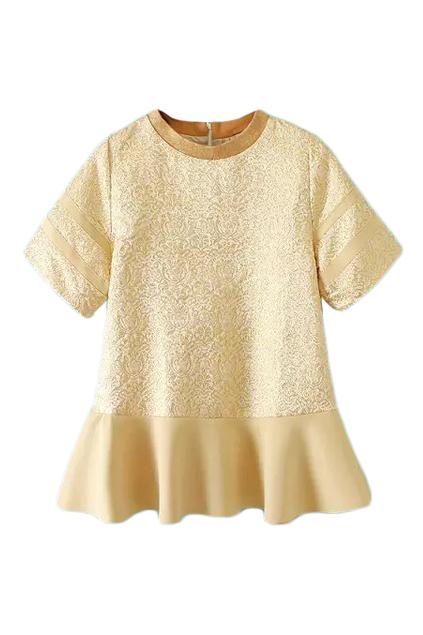 Romwe Falbala Jacquard Print Dress