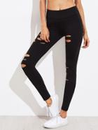 Romwe Active Ripped Gym Leggings