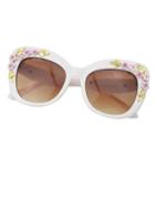 Romwe White Shaped Oversized Sunglasses