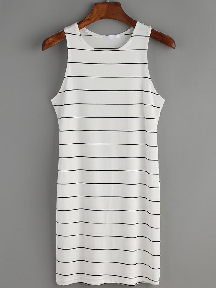 Romwe Stripped Tank Dress