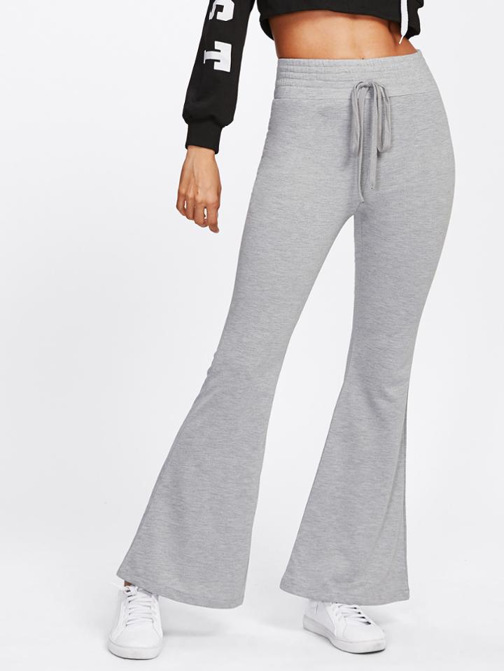 Romwe Drawstring Waist Flare Pants