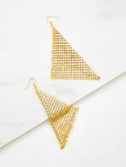 Romwe Metal Triangle Design Drop Earrings